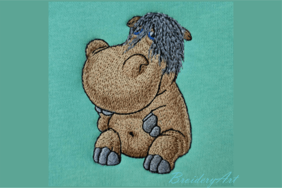 Animal Hippopotamus Embroidery Design