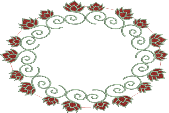 Arabesque Rose Embroidery Design