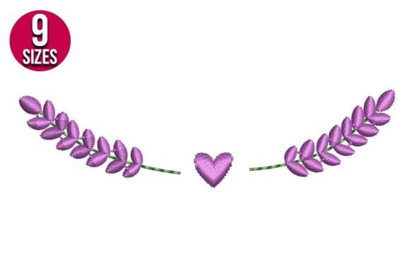 Lavender with Heart Embroidery Design