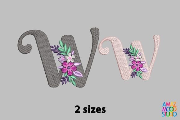 Letter W Floral Monogram Review