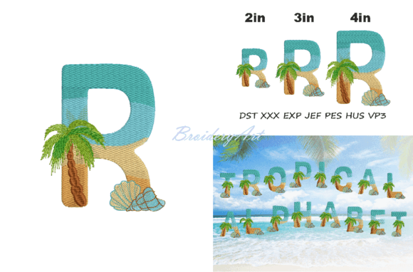 Tropical Font R: A Beachy Embroidery Must-Have